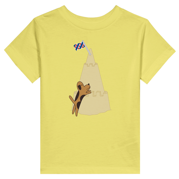 T-Shirt Peuter - Mup bouwt zandkasteel met vlag Friesland