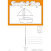 Coloring page card - Orange - 13x18cm - Sailing boat