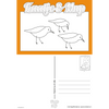 Coloring page card - Orange - 13x18cm - Three cheerful sandpipers