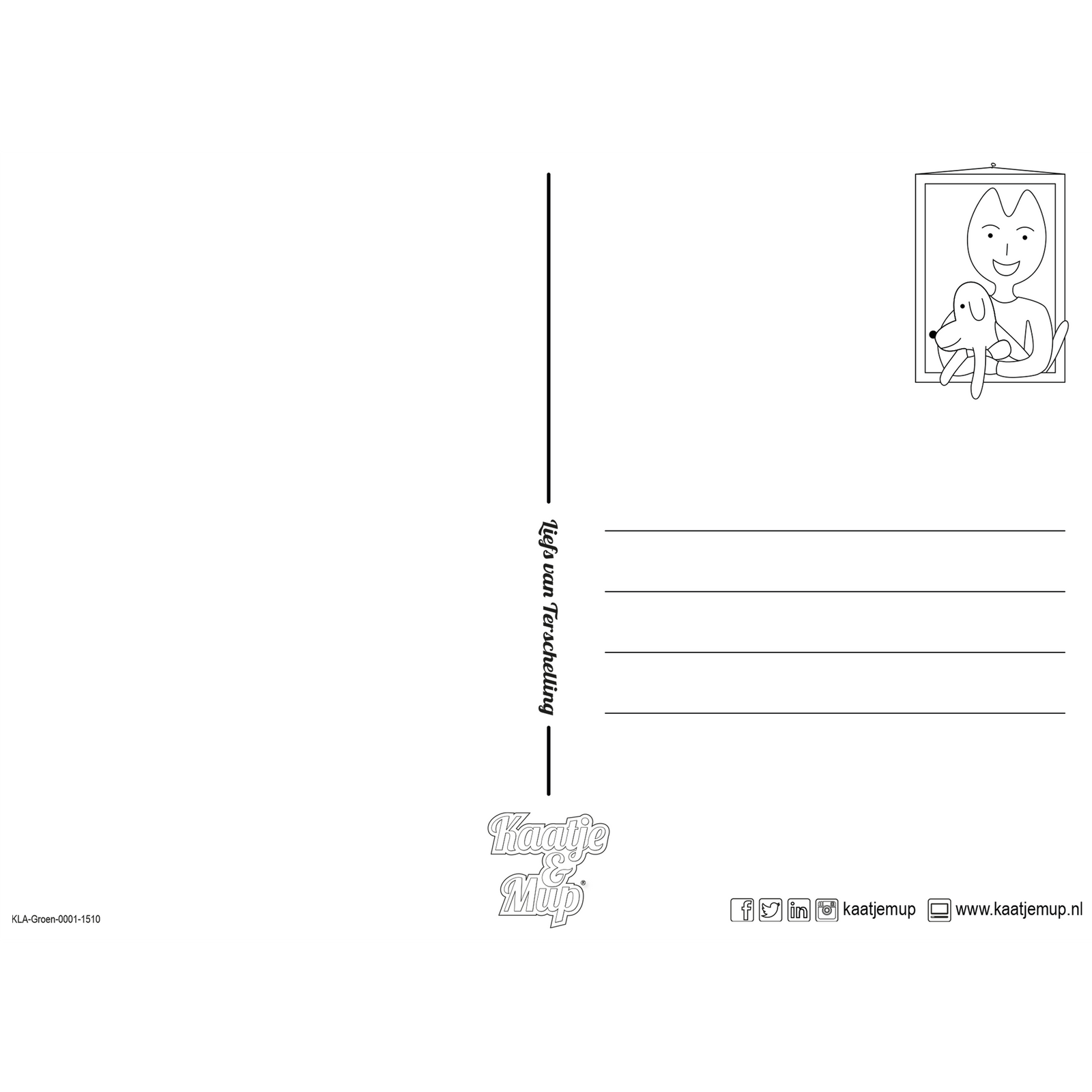 Coloring page card - Green - 13x18cm - Geez is building a sand castle