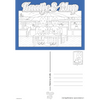 Coloring page card - Blue - 13x18cm - Beach tent adventure