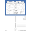 Coloring page card Kaatje&amp;Mup - Christmas on the beach with Kaatje, Mup and Jeetje