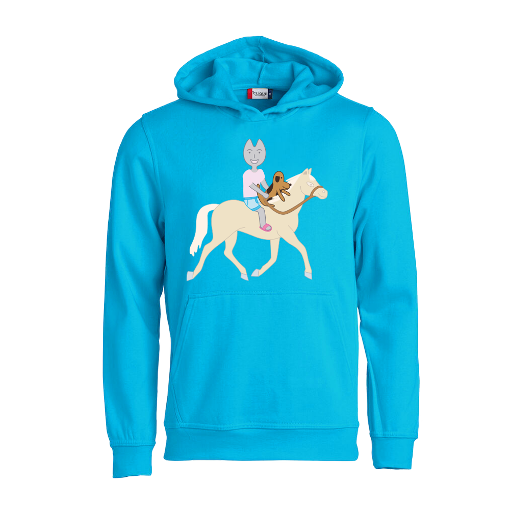 Hoodie voor kinderen van Kaatje&Mup met paardrijden