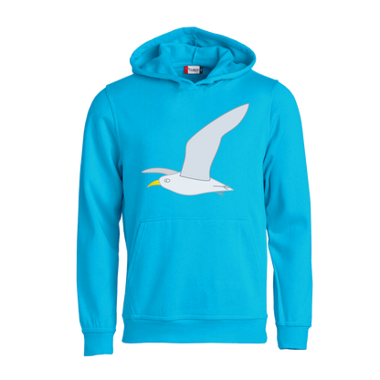Hoodie voor kinderen van Kaatje&Mup met een vliegende meeuw