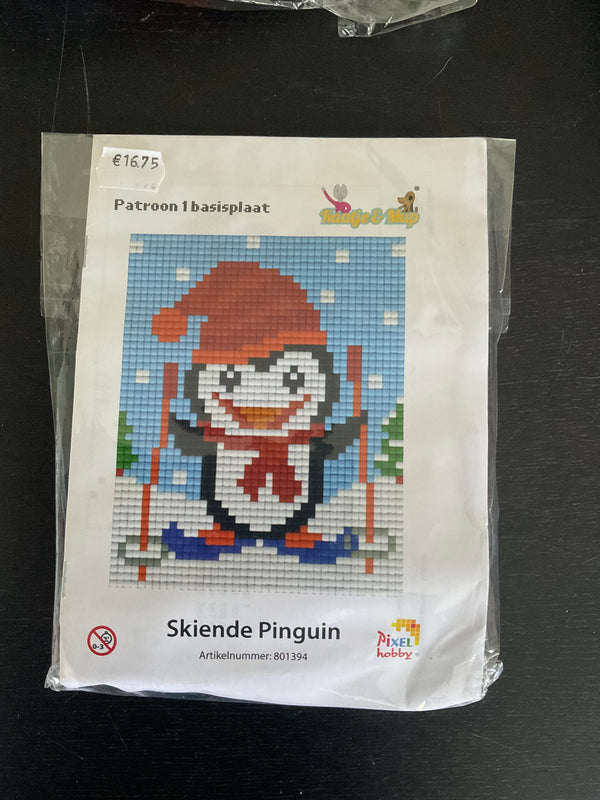 Pixel Set: Skiende Pinguin