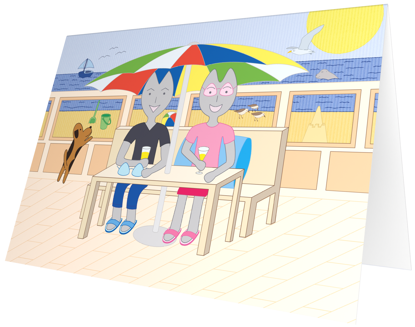 Ansichtkaart Ontspannen op het terras