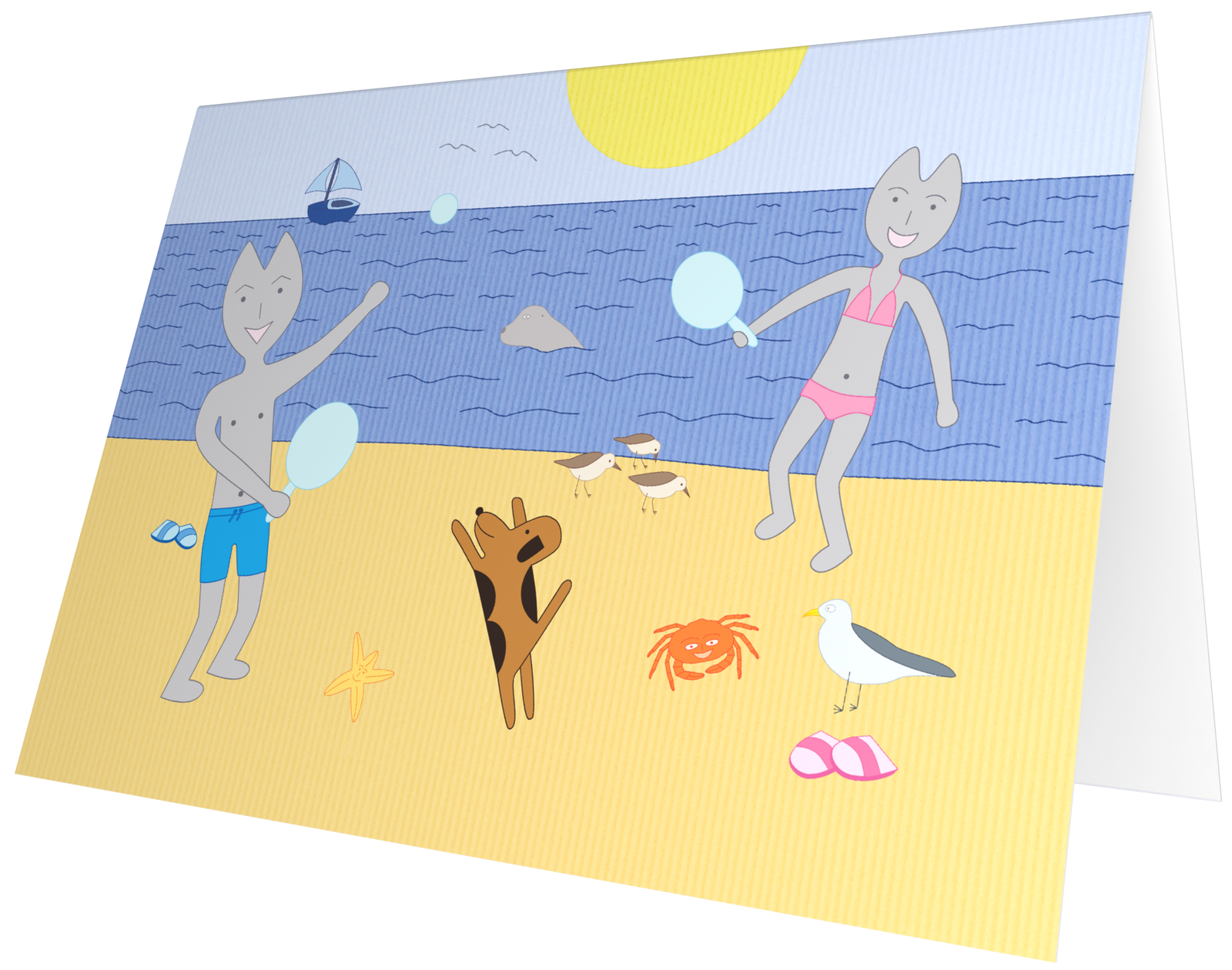 Ansichtkaart Beachballen op het strand