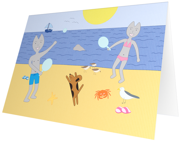 Ansichtkaart Beachballen op het strand
