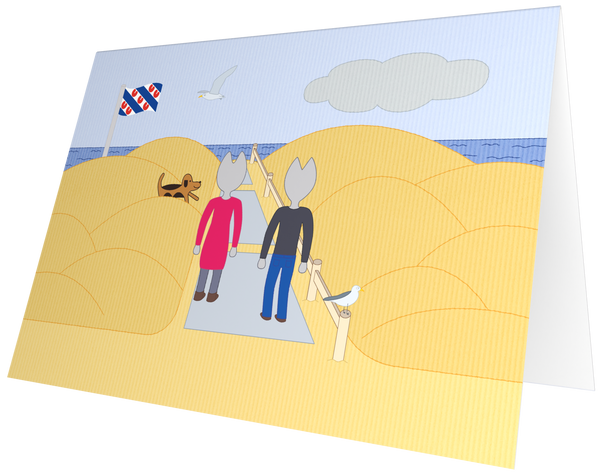Ansichtkaart naar het strand
