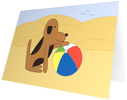 Ansichtkaart Mup met een strandbal