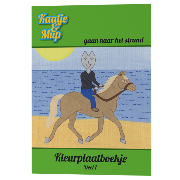 Coloring book Kaatje&amp;Mup A5: Going to the beach - Green series, Part 1