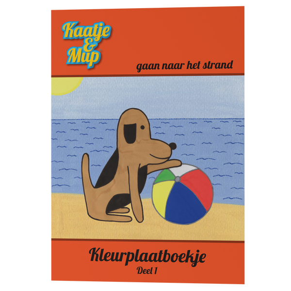 Coloring book Kaatje&amp;Mup A5: Going to the beach - Orange series, Part 1