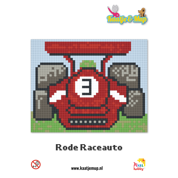 Pixelset: Roter Rennwagen