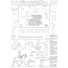 Mix: 3x Coloring page placemat Kaatje&amp;Mup - Going to the beach