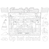 Coloring page placemat Kaatje&amp;Mup - Beach tent