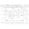 Coloring page placemat Kaatje&amp;Mup - Sandcastle
