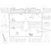 Mix: 3x Coloring page placemat Kaatje&amp;Mup - Celebrating Christmas