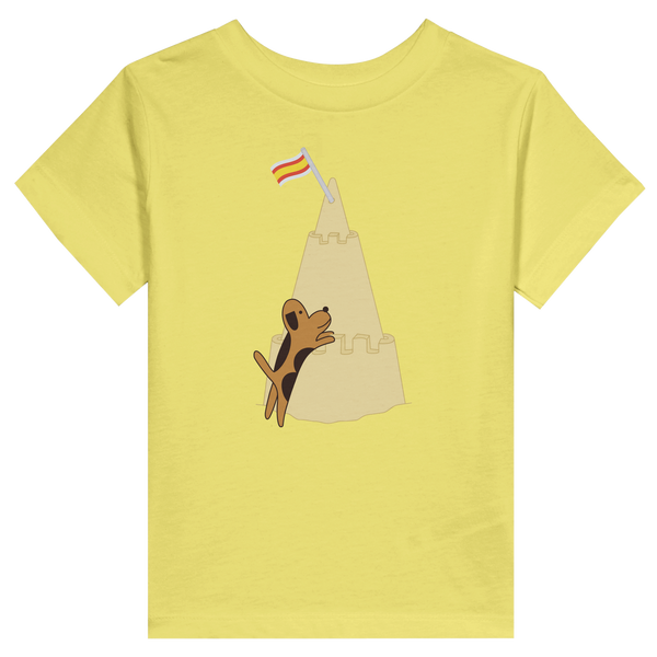 T-Shirt Peuter - Mup bouwt zandkasteel met vlag Lemmer