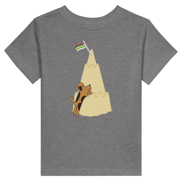 T-Shirt Peuter - Mup bouwt zandkasteel met vlag Terschelling