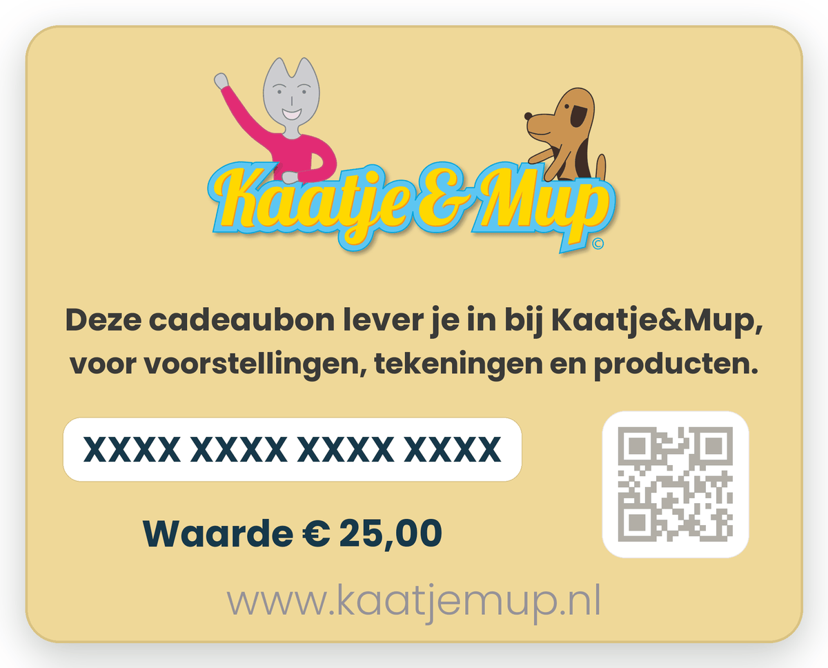Achterkant van de Kaatje&Mup cadeaubon: zo gebruik je hem